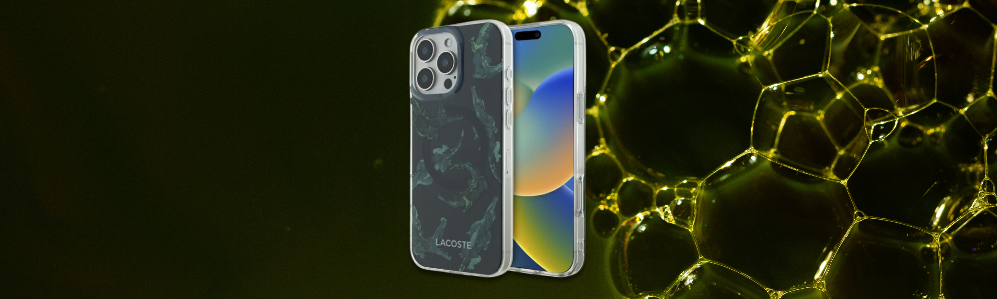 Lacoste IML Painting MagSafe – etui ochronne iPhone 16 Pro Max Smartfon case etui Lacoste krokodyl przód tył
