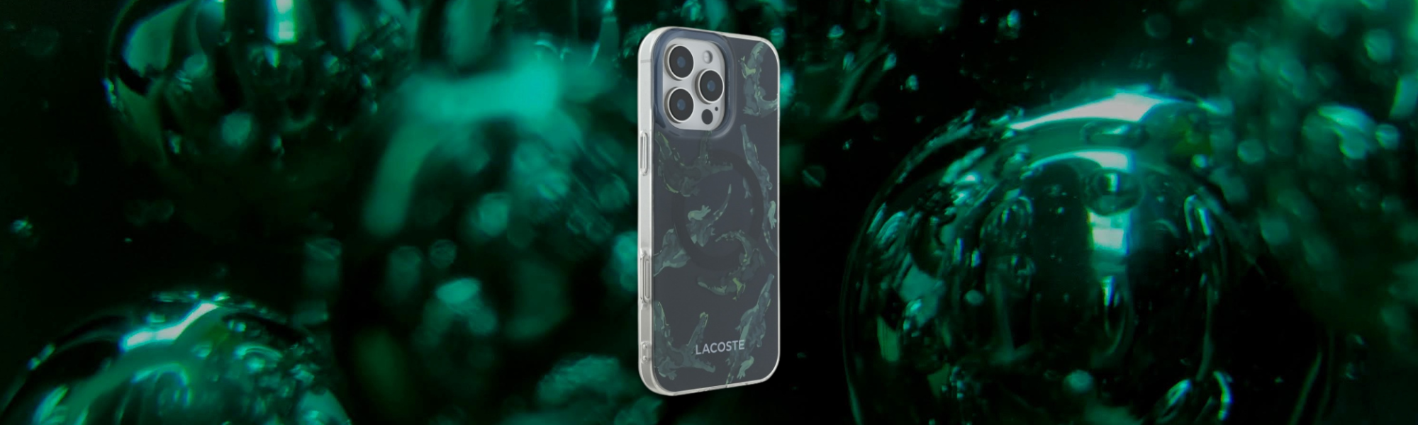 Lacoste IML Painting MagSafe – etui ochronne iPhone 16 Pro Max Smartfon etui Lacoste krokodyl tył