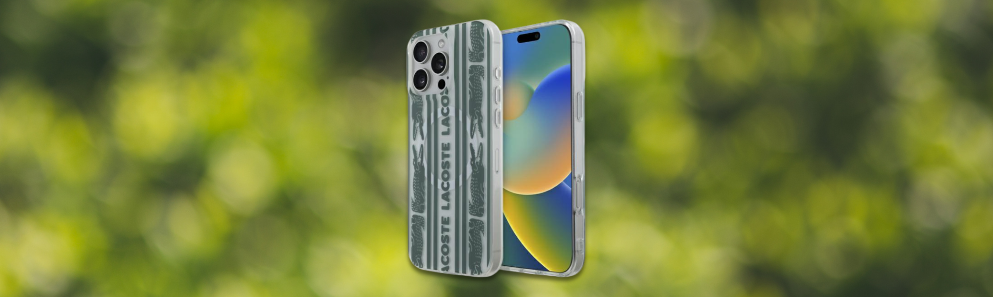 Lacoste IML All Over MagSafe – etui do iPhone 16 Pro Max Etui Lacoste wzór krokodyla przód tył
