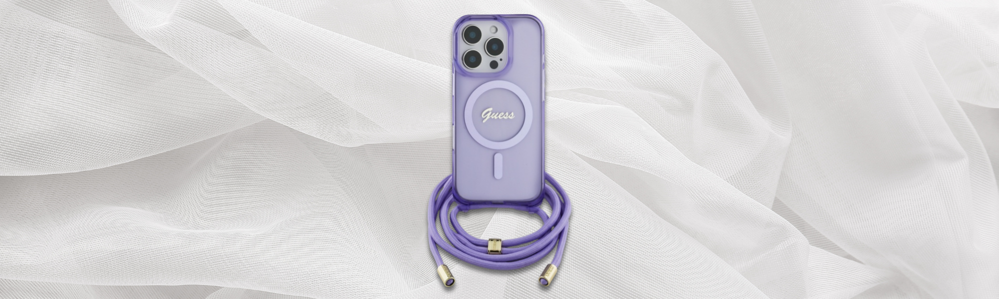 Etui Guess z logo MagSafe smycz