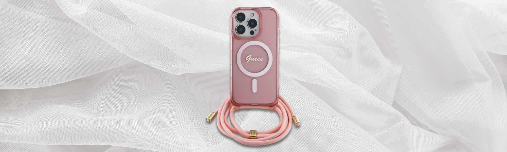 Etui Guess z logo MagSafe smycz