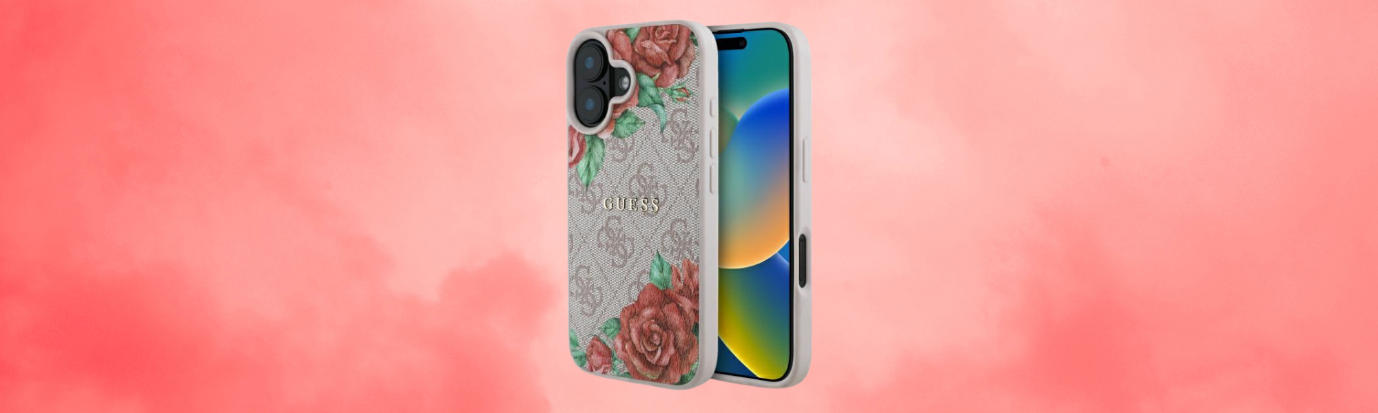 Etui Guess różowe kwiaty iPhone