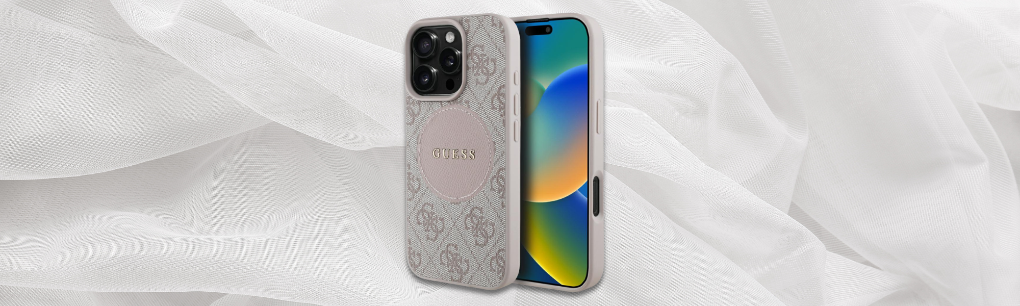 Etui Guess 4G Circle Classic Logo MagSafe Etui Guess różowe logo eleganckie wykończenie