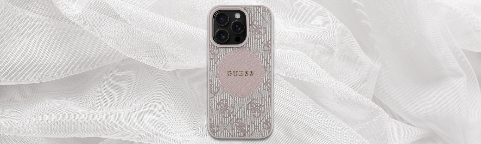 Etui Guess 4G Circle Classic Logo MagSafe Etui Guess wzór 4G różowe stylowe