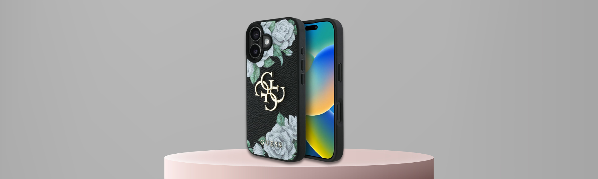 Etui Guess kwiatowy wzór logo