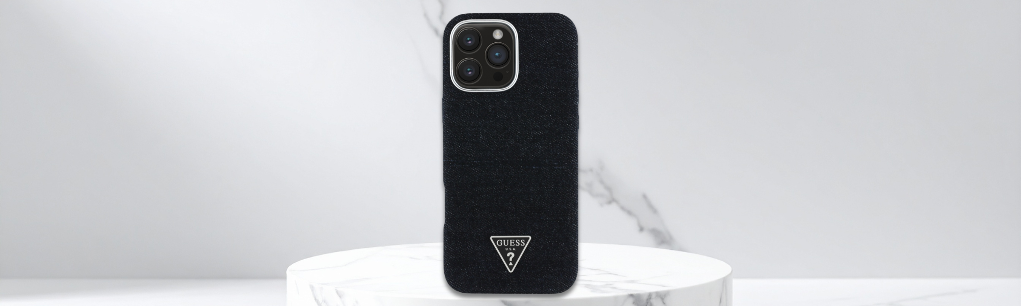 Etui telefon Guess denim potrójny aparat