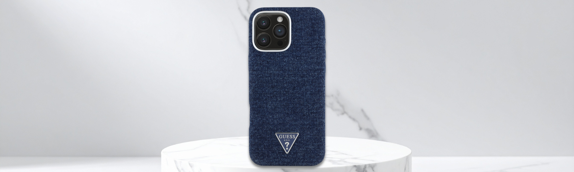 Etui telefon Guess denim potrójny aparat