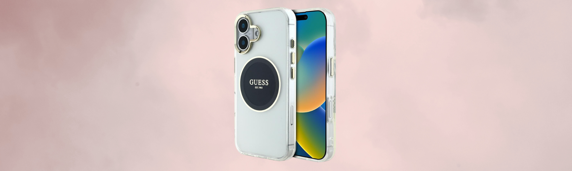 Przezroczyste etui Guess z logo MagSafe