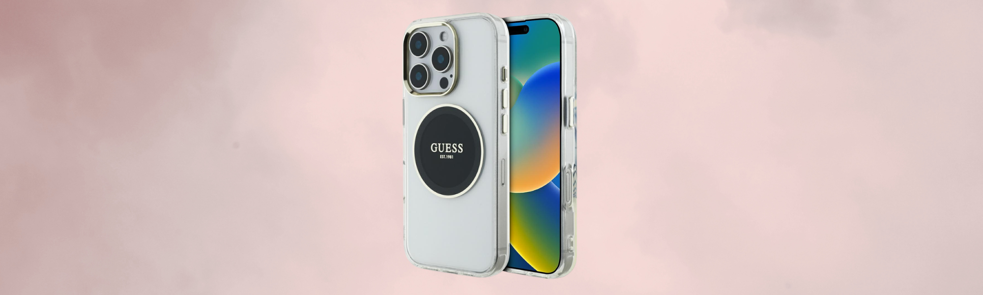 Przezroczyste etui Guess z logo MagSafe