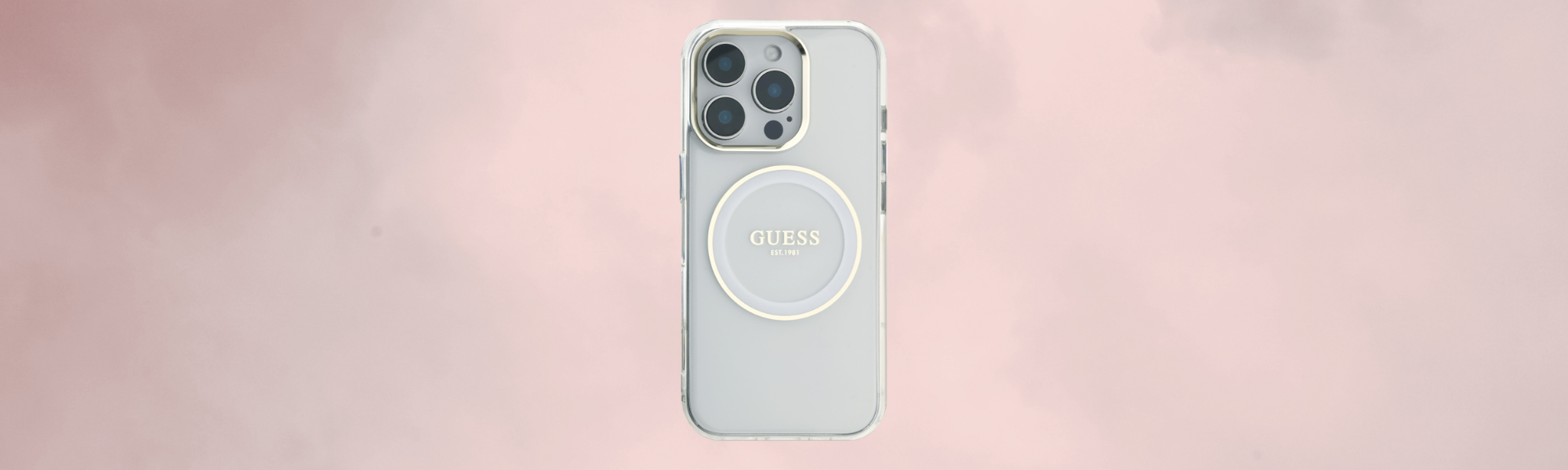 Etui Guess IML Metal Colored Circle Classic Logo MagSafe Tył etui Guess z pierścieniem MagSafe