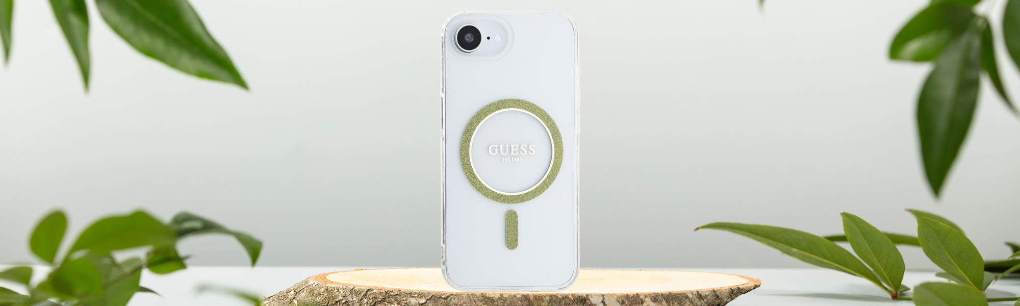 Guess IML Glitter Circle MagSafe etui ochrona aparat podniesione krawędzie iphone