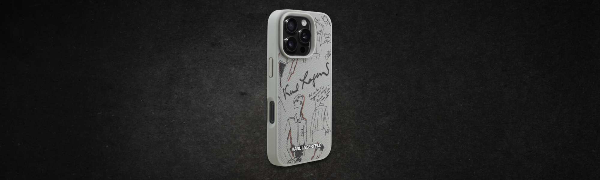 Eleganckie Szare etui telefon Karl Lagerfeld