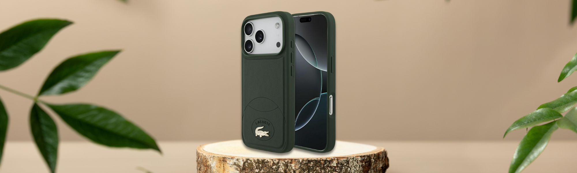 Etui Lacoste zielone skórzane iPhone