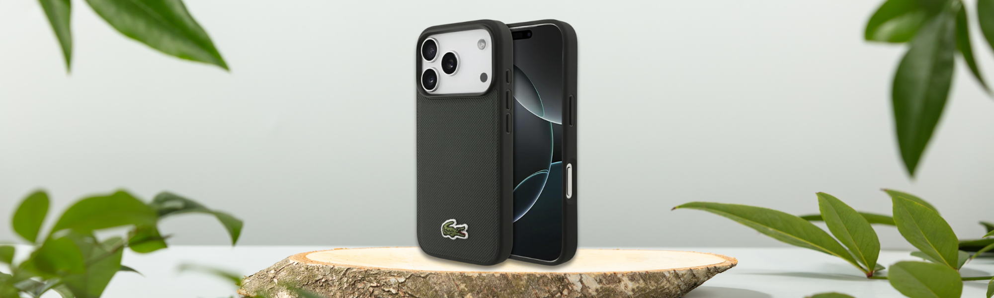 Etui Lacoste iPhone tekstura przód tył