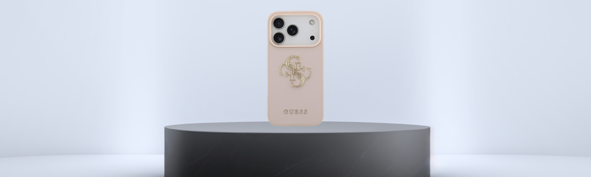 Różowe etui Guess logo złote 4G