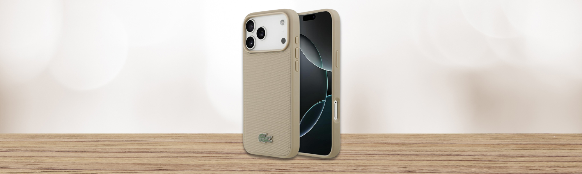 Lacoste Petit Pique Lacquer Logo MagSafe Etui Lacoste z telefonem przód tył