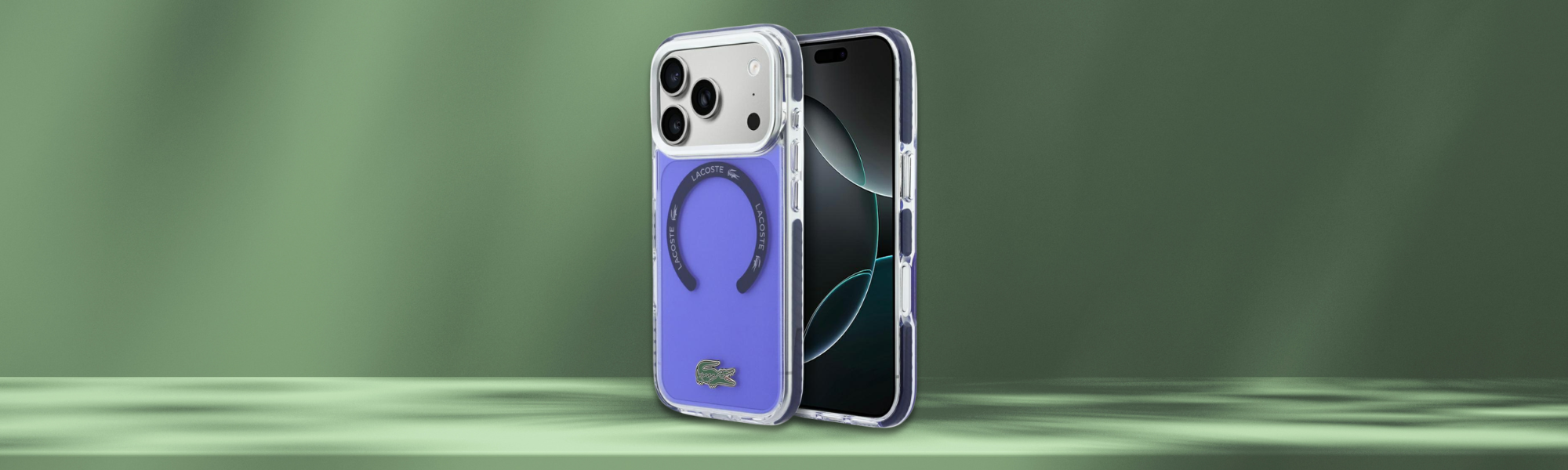 Etui Lacoste Shockproof Transparent Frosted MagSafe Dwa etui Lacoste przód i tył