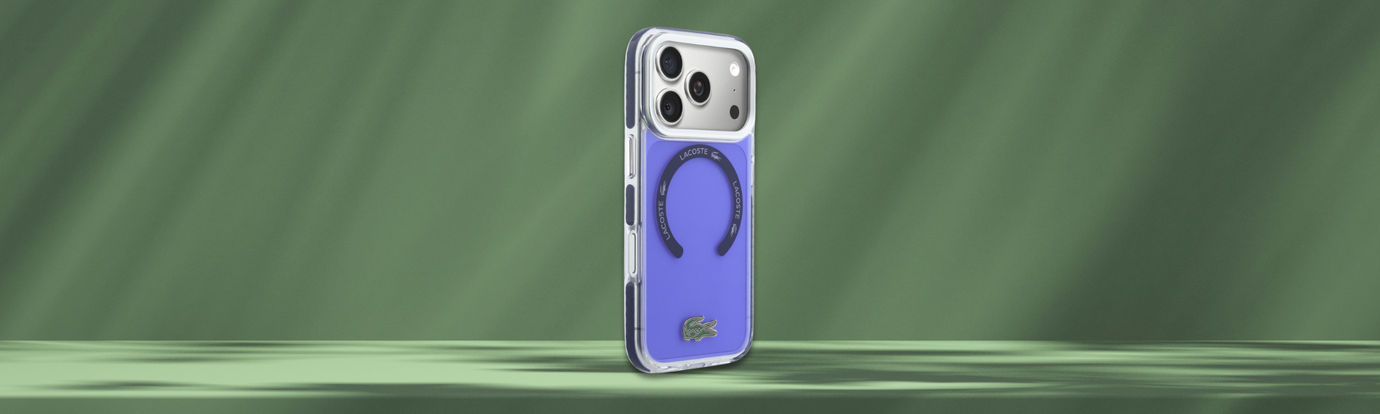 Etui Lacoste Shockproof Transparent Frosted MagSafe Etui Lacoste z MagSafe pierścieniem