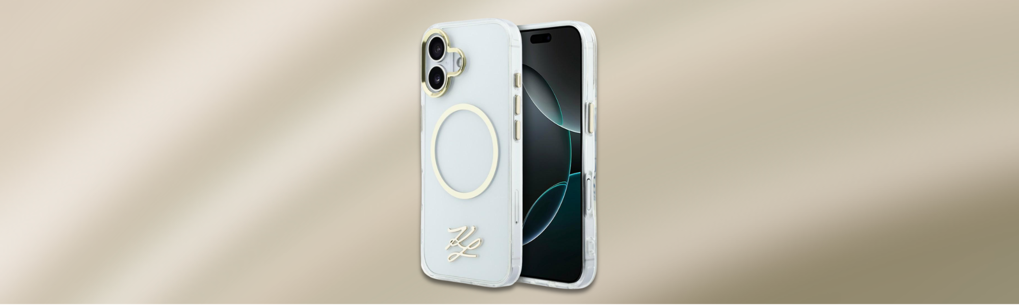 Etui Karl Lagerfeld IML KL Script Logo MagSafe Etui iPhone MagSafe Karl Lagerfeld przód tył
