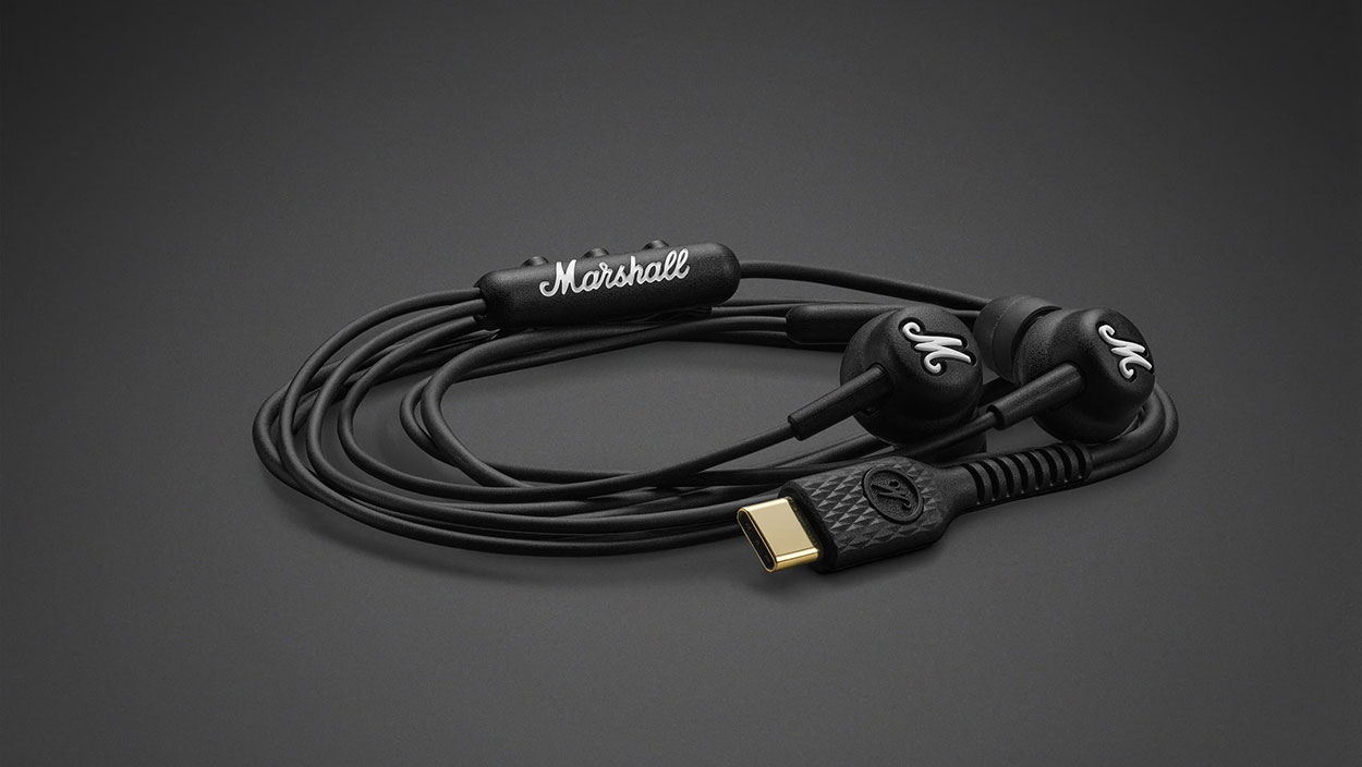 Marshall Mode USB-C Słuchawki Marshall Mode USB-C ze zwiniętym kablewm USB-C