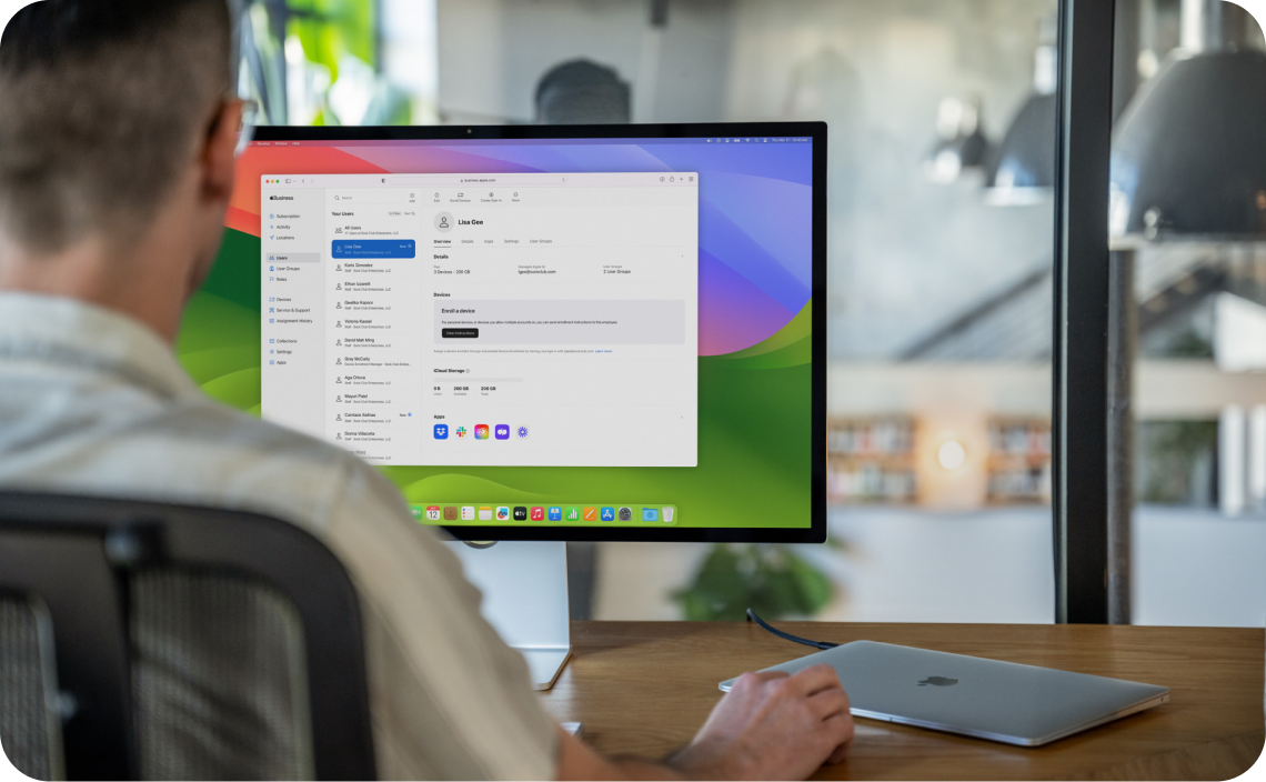 Panel administratora systemu MDM zintegrowany z Apple Business Manager