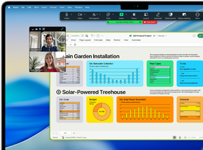 Ekran MacBook’a Pro. Widać otwarte wykresy, arkusze i połączenie wideo. Jednoczesne korzystanie z aplikacji Microsoft Excel i Zoom demonstruje szybkość układu scalonego Apple