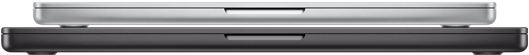14‑calowy MacBook Pro w kolorze srebrnym z zamkniętą pokrywą, 16‑calowy MacBook Pro w kolorze gwiezdnej czerni z zamkniętą pokrywą
