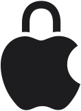 Logo Apple przedstawione w formie kłódki symbolizuje wbudowane funkcje ochrony prywatności i bezpieczeństwa tożsame z Apple