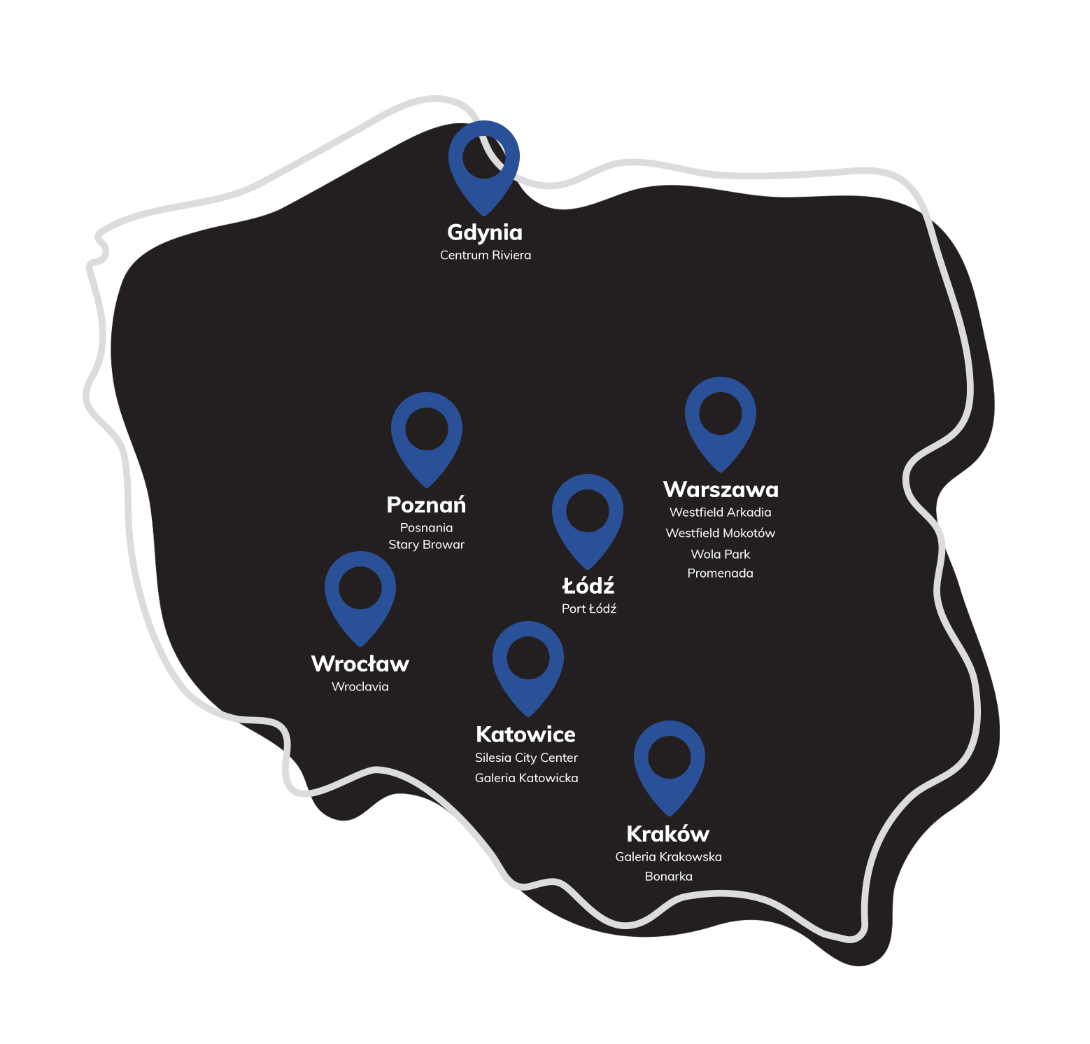 Mapa salonów iSpot oferujących bezpłatne warsztaty Group Demo