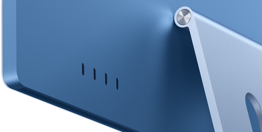Widok z tyłu na iMaca i porty Thunderbolt