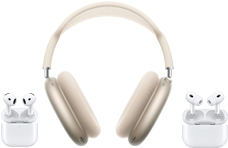 Sekcja dotycząca AirPods i rodziny bezprzewodowych słuchawek dousznych