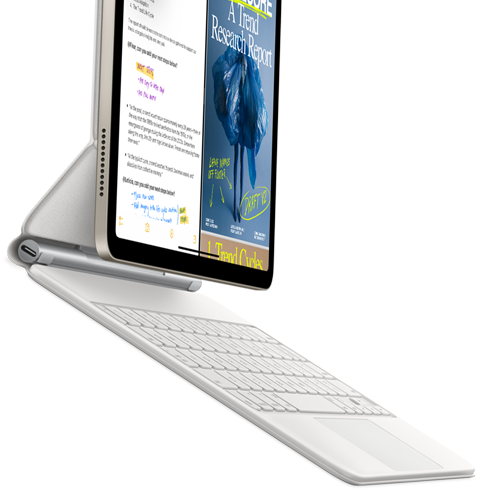 iPad Air podłączony do klawiatury Magic Keyboard