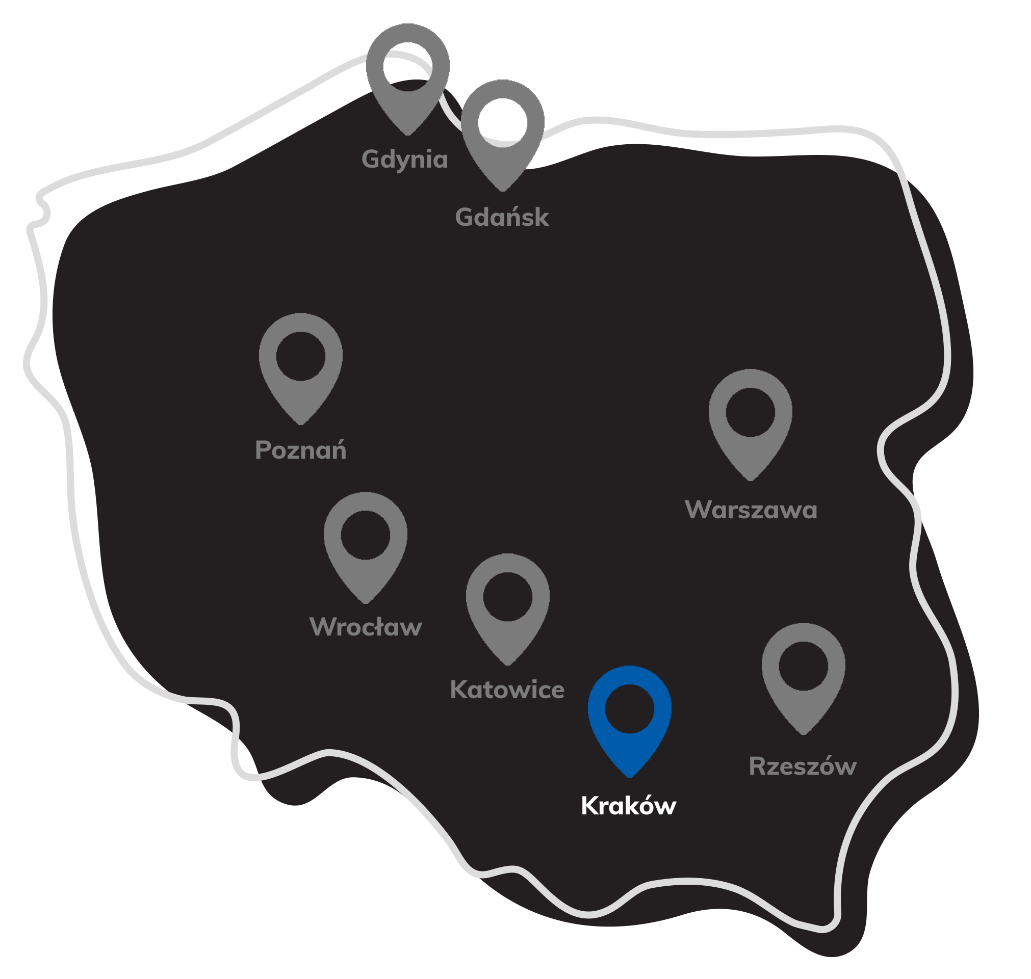 Punkty serwisowe iSpot w Polsce: Warszawa, Gdynia, Gdańsk, Poznań, Wrocław, Katowice, Kraków, Rzeszów