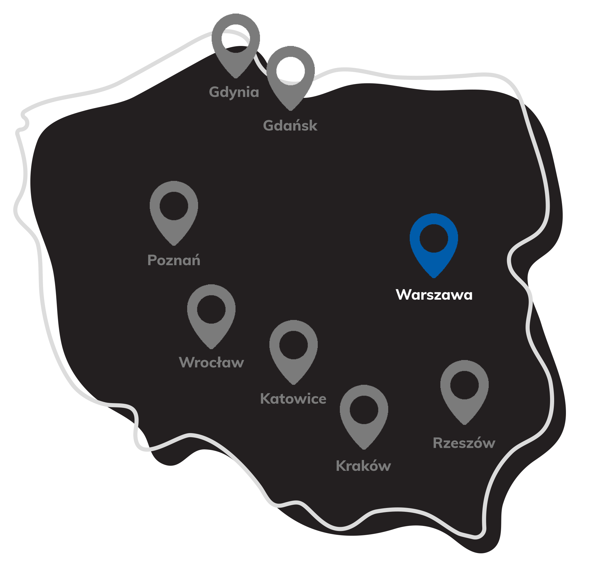 Punkty serwisowe iSpot w Polsce: Warszawa, Gdynia, Gdańsk, Poznań, Wrocław, Katowice, Kraków, Rzeszów
