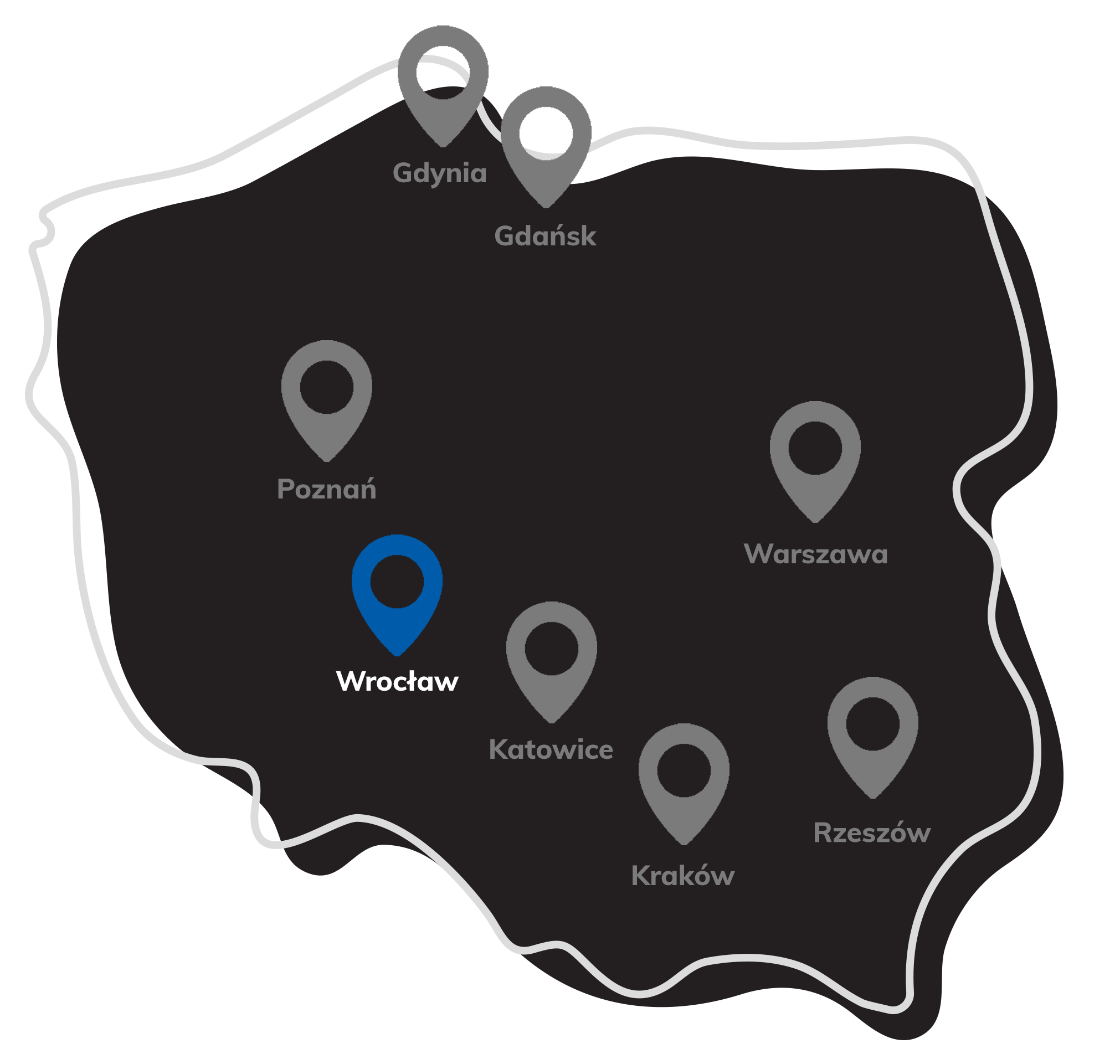 Punkty serwisowe iSpot w Polsce: Warszawa, Gdynia, Gdańsk, Poznań, Wrocław, Katowice, Kraków, Rzeszów