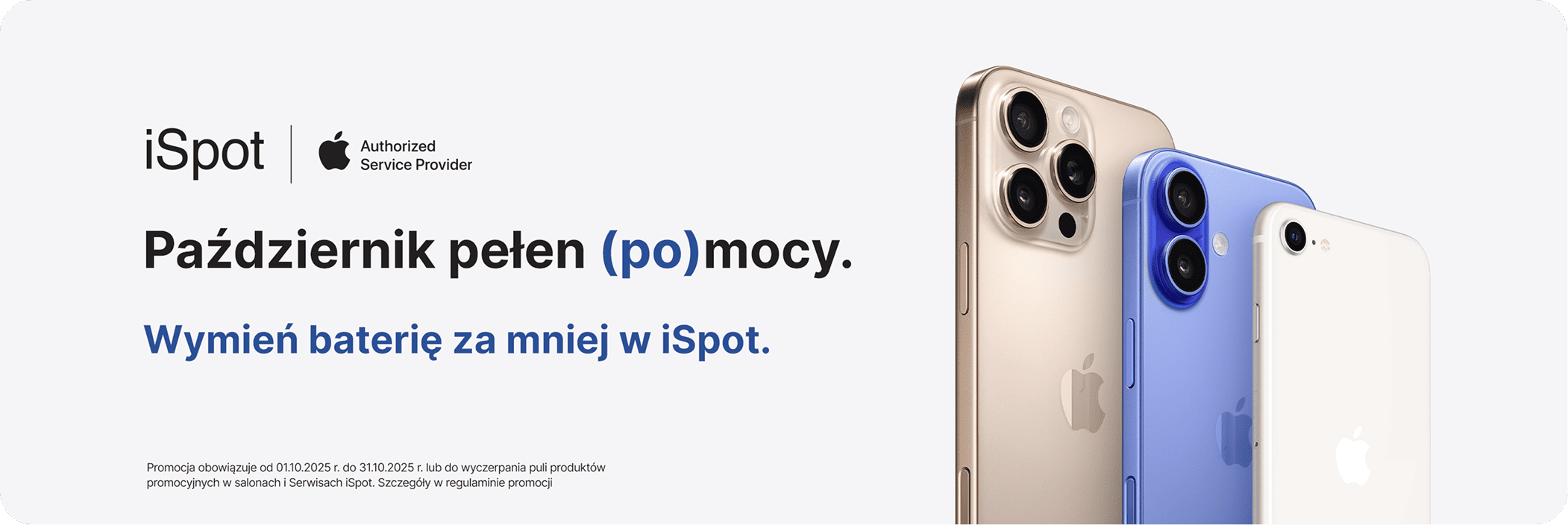 Promocja na wymianę baterii w iPhone w autoryzowanym serwisie iSpot