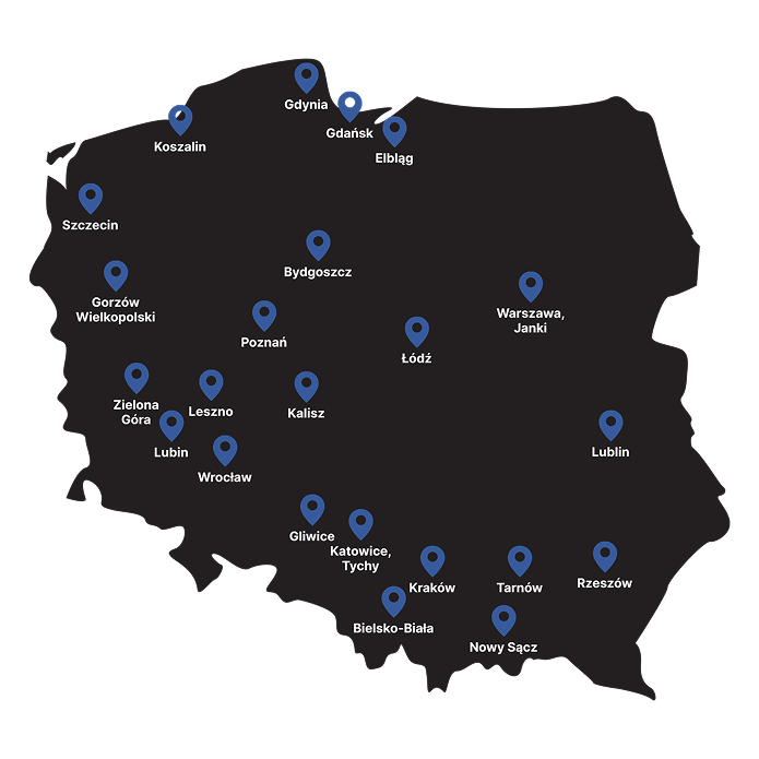 Mapa punktów serwisowych iSpot w Polsce - znajdź najbliższy serwis