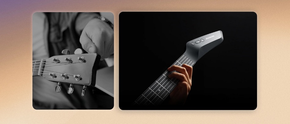 Porównanie gitary AeroBand Midi z gitarą tradycyjną.