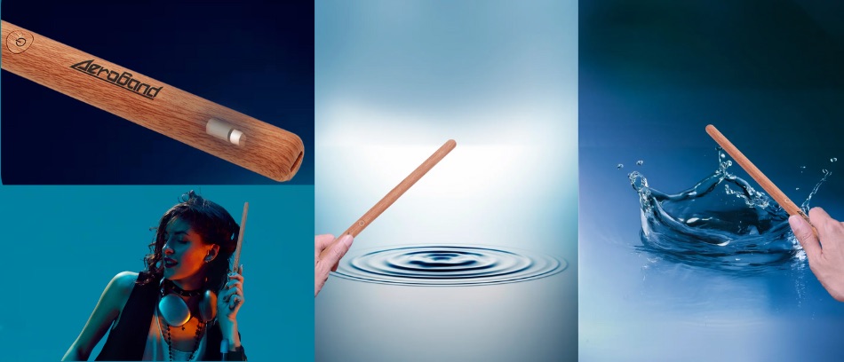 Ilustracja kontroli perkusji elektronicznej AeroBand PocketDrum 2 Max nad każdym dźwiękiem – od najcichszego muśnięcia po potężny akcent..