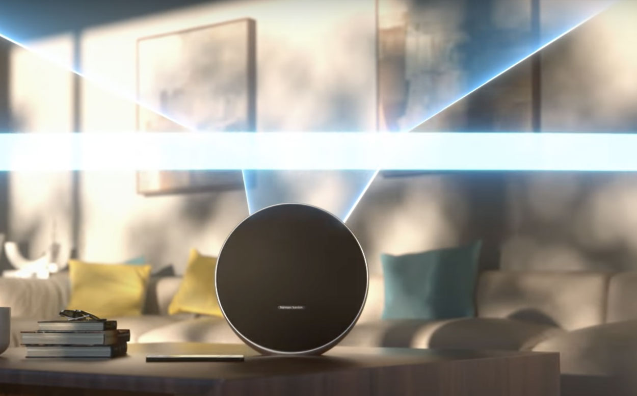 Ilustracja automatycznej kalibracji głóśnika Harman Kardon Onyx Studio 9.