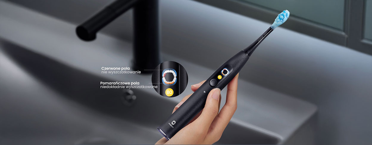 Informacje na ekranie szczoteczki Oclean X Ultra 20