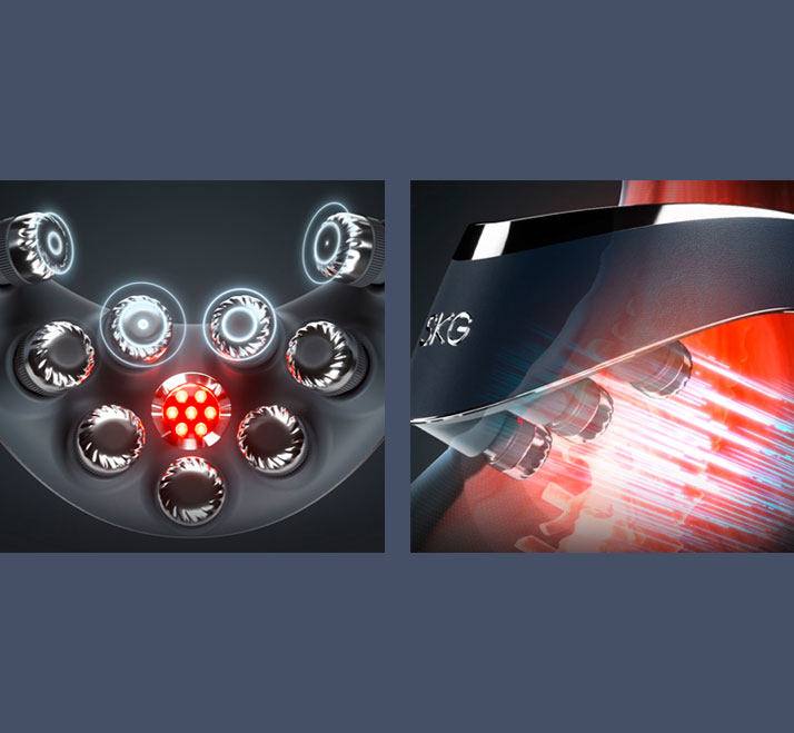 Zdjęcie elementów masażera SKG W7 Pro-Fold do elektrostymulacji nerwów i mięśni