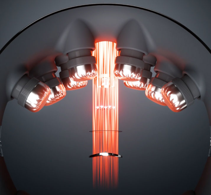 Zdjęcie ilustruje udoskonalenia masażera SKG W7 Pro-Fold – większy obszar masażu, bardziej zaawansowane technologicznie głowice masujące oraz większą moc w porównaniu do poprzedniego modelu.