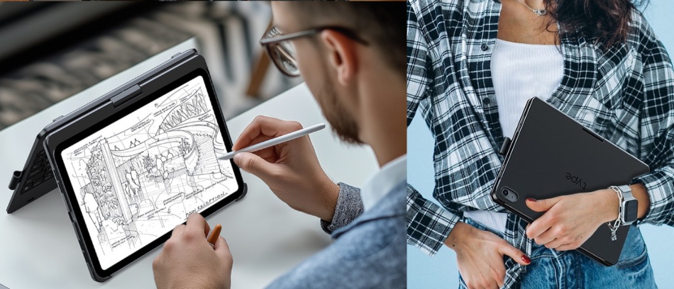 Etui Typecase Flexbook Touch chroni iPada podczas pracy i w czasie transportu.