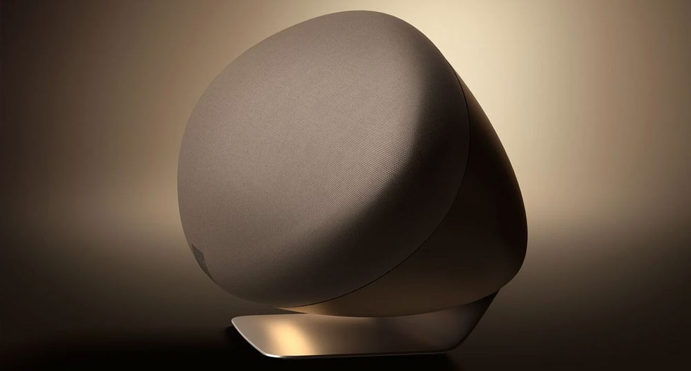 Zdjęcie głośnika Zeppelin Pro ilustrujące jego oryginalny design.