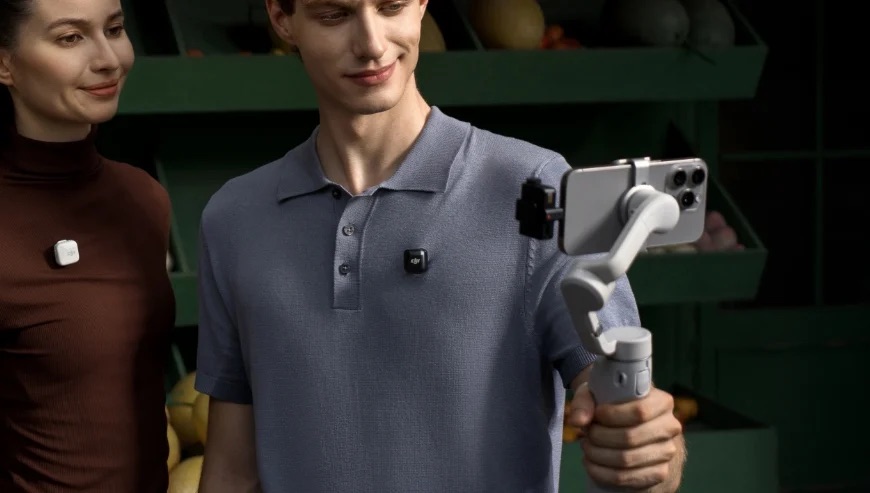 Ilustracja wykorzystania potencjału DJI Mic Mini dzięki aplikacji DJI Mimo.